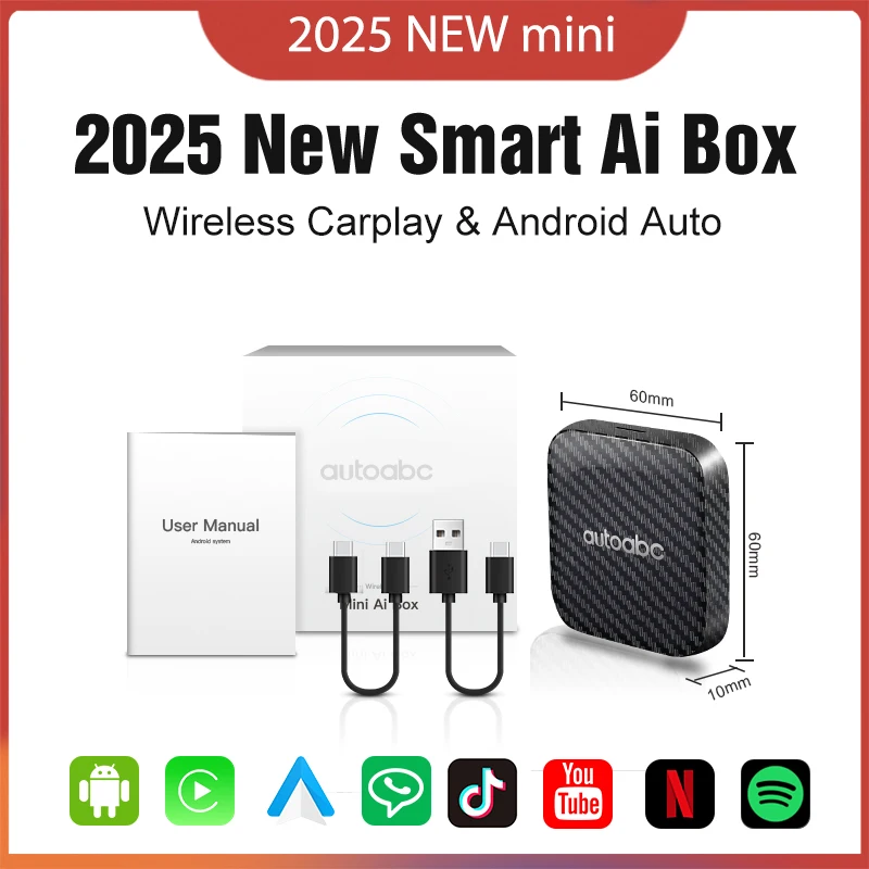 Ai Box Android Auto CarPlay Smart Tv Box Built-in Youtube Netflix Smart System for Toyota Mazda Hyundai Haval GMC Ford MG Volksw