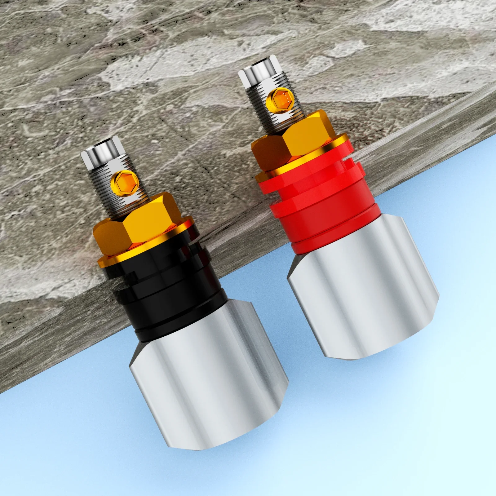 

Monosaudio BP452 Pure Copper Binding Posts Gold/Rhodium Plated binding post for audio Amplifter Termainl Connector Plug