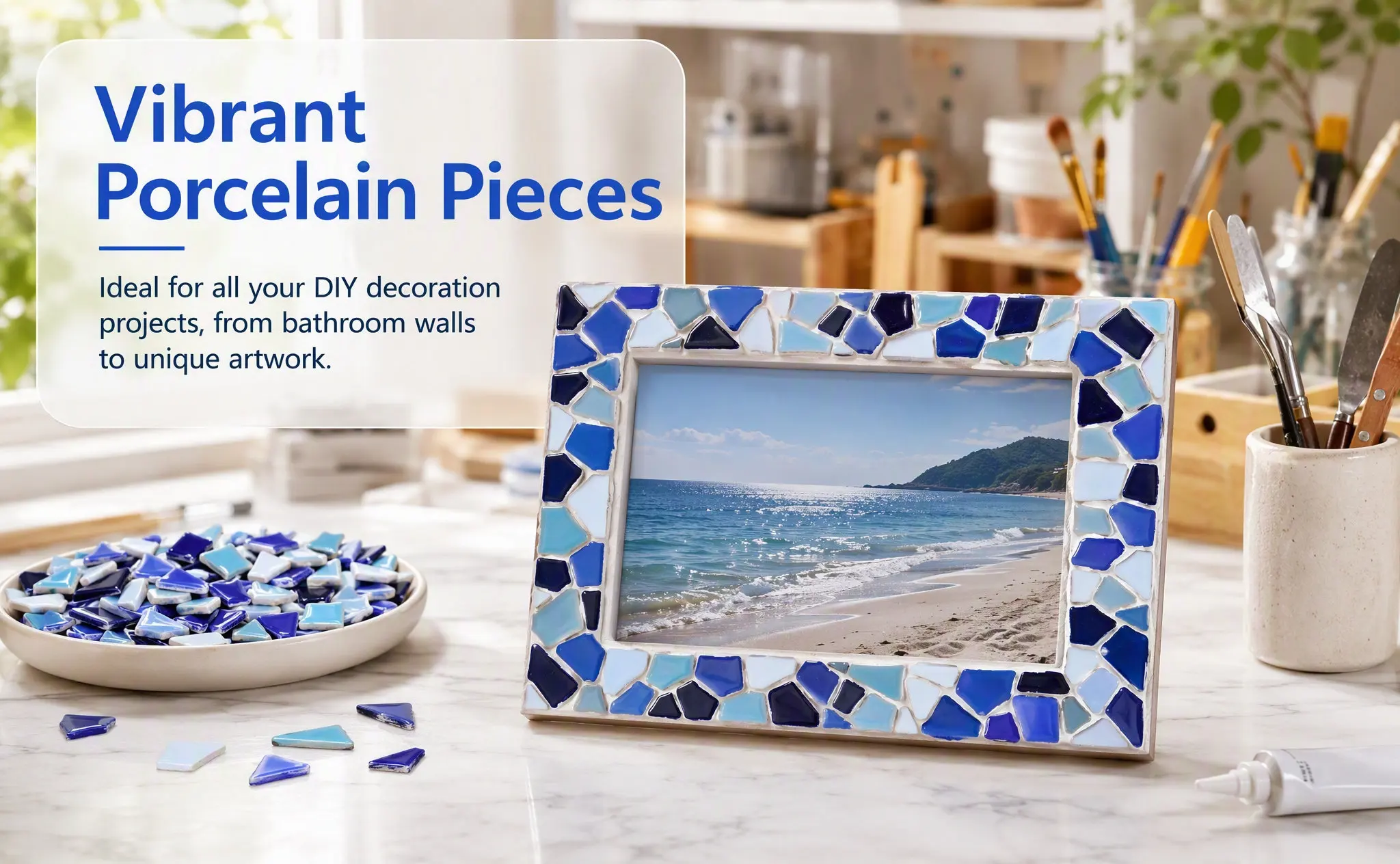 200G Vibrant Glazed Irregular Ceramic Pieces DIY Mosaic Tiles for Crafting Home Interior Garden Park Decoration Creative Design