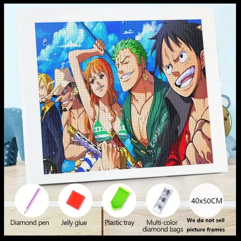 

5D DIY Набор алмазной живописи, цельный аниме и манга Adventure Art, полная дрель, круглый набор для вышивки со стразами и стразами