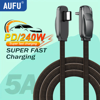 AUFU 240W USB C To Type C Cable for iPhone15 Macbook PC Samsung Xiaomi POCO Games Angle PD 5A Fast Charging Cable Data USB Cable