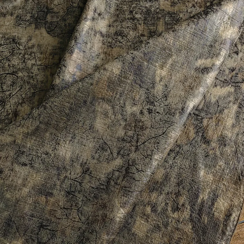 Caramel Gold Velvet Fabric Print Lustrous Soft Vintage Dress Curtain Tablecloth Designer Handmade Sewing DIY Home Craft Material