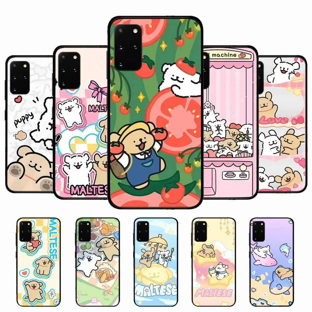 Maltese Line Dog Phone Case For Samsung S 24 Fe 25 Ultra Plus 20 Lite 21 30 22 23 24 22 Ultra 5G Fundas
