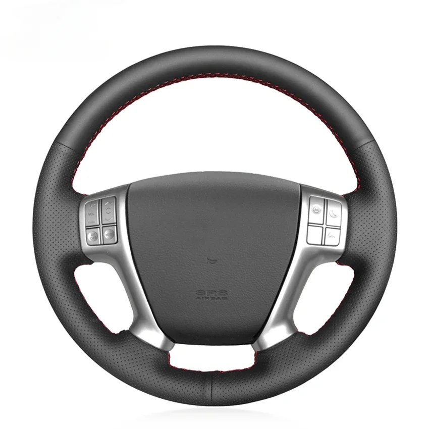 Black Faux Leather Hand-stitched Car Steering Wheel Cover for Hyundai Veracruz 2007-2012 IX55 ix 55 2007-2013