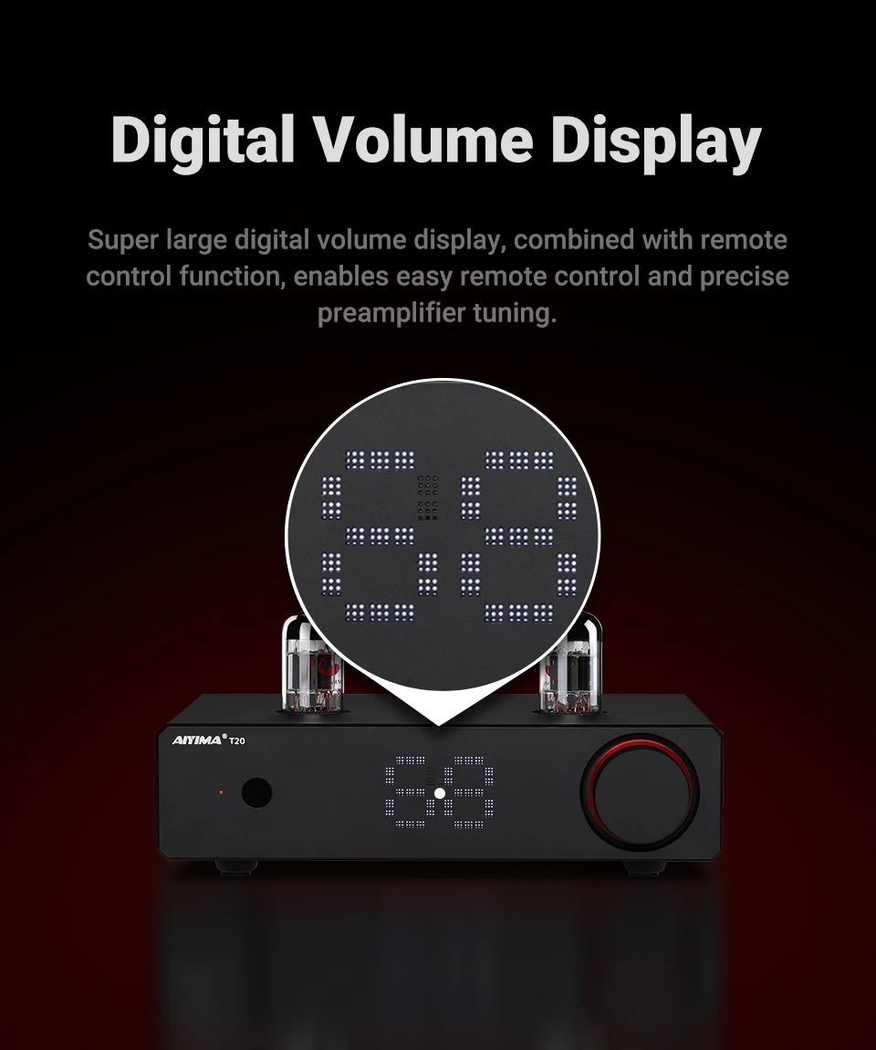 AIYIMA Audio T20 Röhren-Vorverstärker Vollsymmetrischer XLR/RCA-Ausgang Stereo-Vorverstärker mit DAC-Verstärker 12V Trigger für HiFi-Heimverstärker – Detail 15
