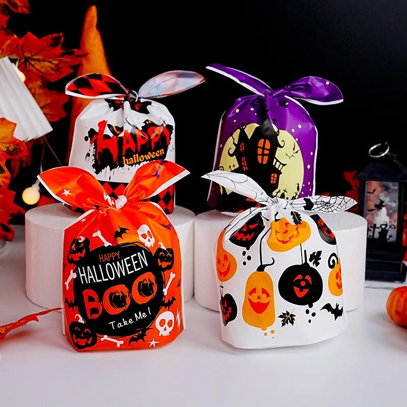 Halloween Hasenohren-Verpackungstüte Niedliche Totenkopf-Kürbis-Geschenkplastiktüten Festival Süßigkeiten-Box Party-Deko