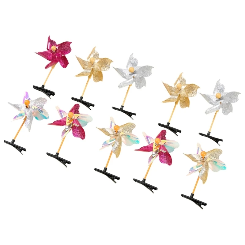 Заколки-заколки для волос Y2K Girls Ornaments Pinwheel Style Hairpin для женщин E65D