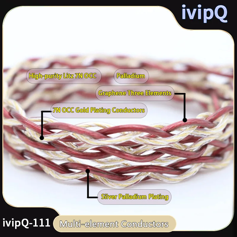 ivipQ Flagship Wire 4 Core Earphone Upgrade Cord With 2.5mm/3.5mm/4.4mm MMCX/2PIN 0.78/QDC/N5005 For Lofty Topguy NX7 MK3 IE900