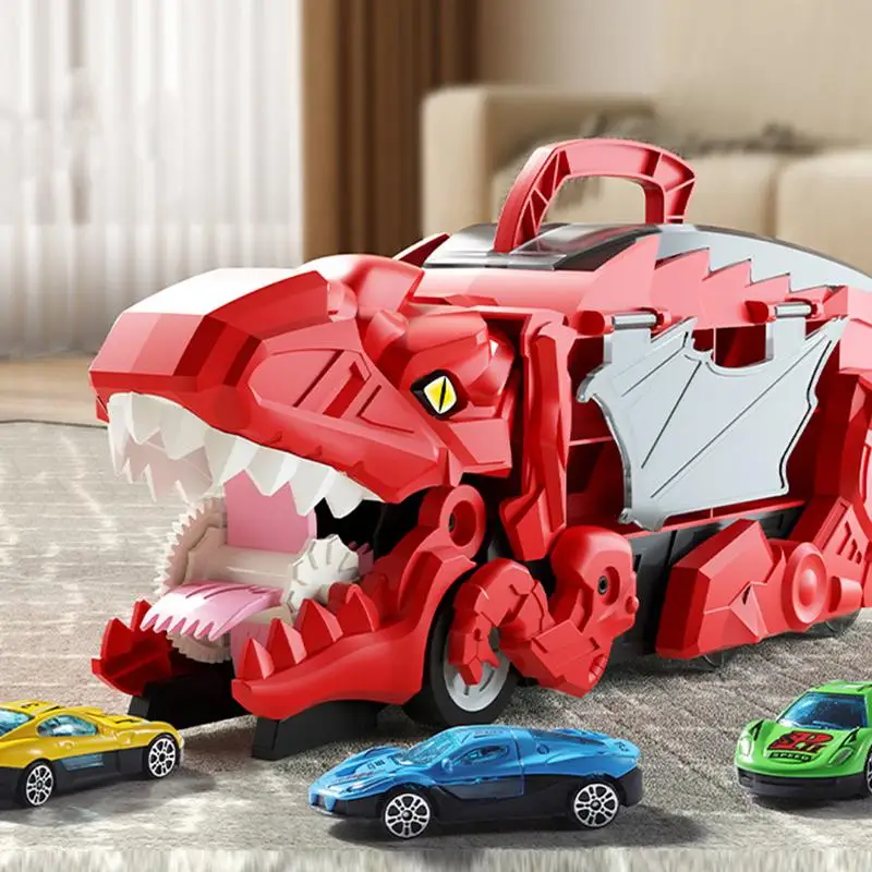 Transport Dinosaur Truck Carrier Vehicles Toys With Handle Transport Carrier Truck Portable Truck Car Toy For Toddler Boy Toys