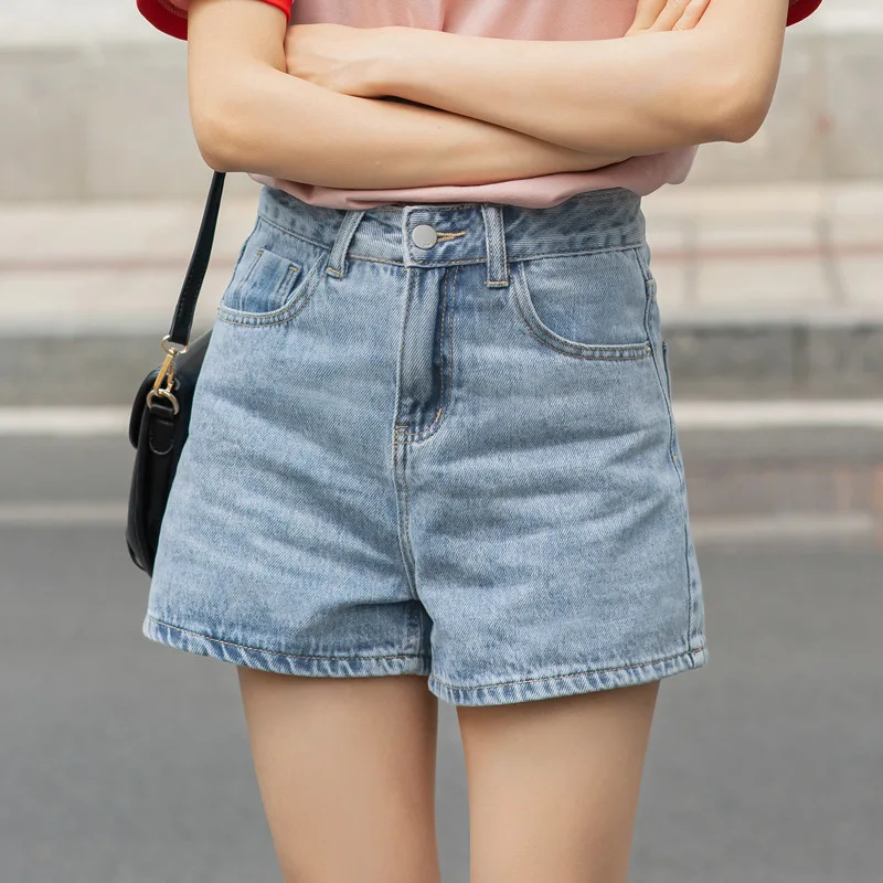 Women Thin A Line Wide Leg Denim Hot Shorts 2026 Summer Fresh Unique Design Loose Fit Trendy Daily Casual Summer Bottoms
