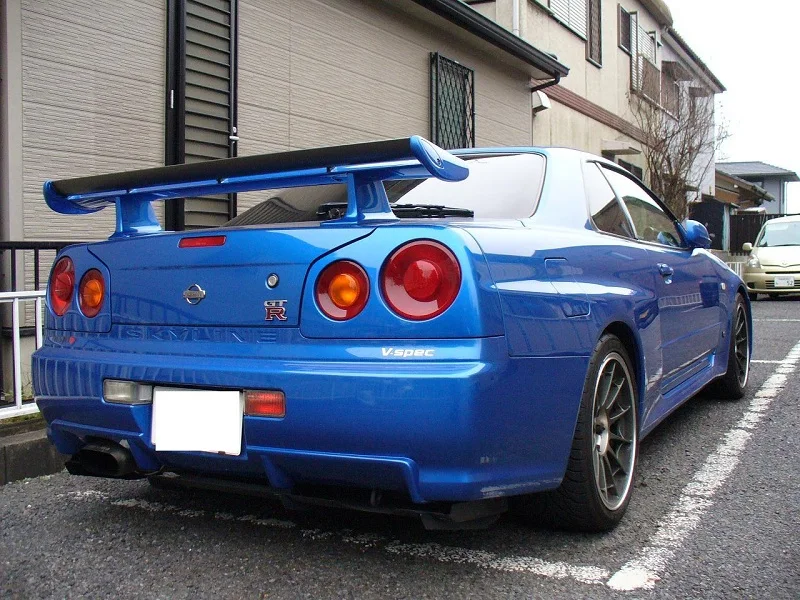 for Nissan Skyline R34 GTR OEM Carbon Fiber Rear trunk Spoiler Wing