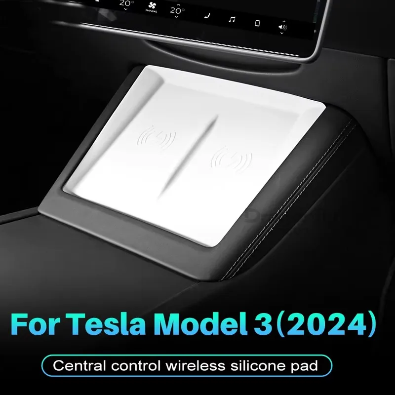 For Tesla Model 3 Y 2023 2022 2021 Silicone Wireless Charger Pad Mat Protector non-slip mat Pad Auto Car Interior accessories