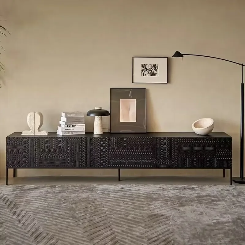 Storage Practical Creative Contemporary Tv Cabinet Durable Black Oak Spacious Premium Tv Cabinet Mobile Televisione Furniture