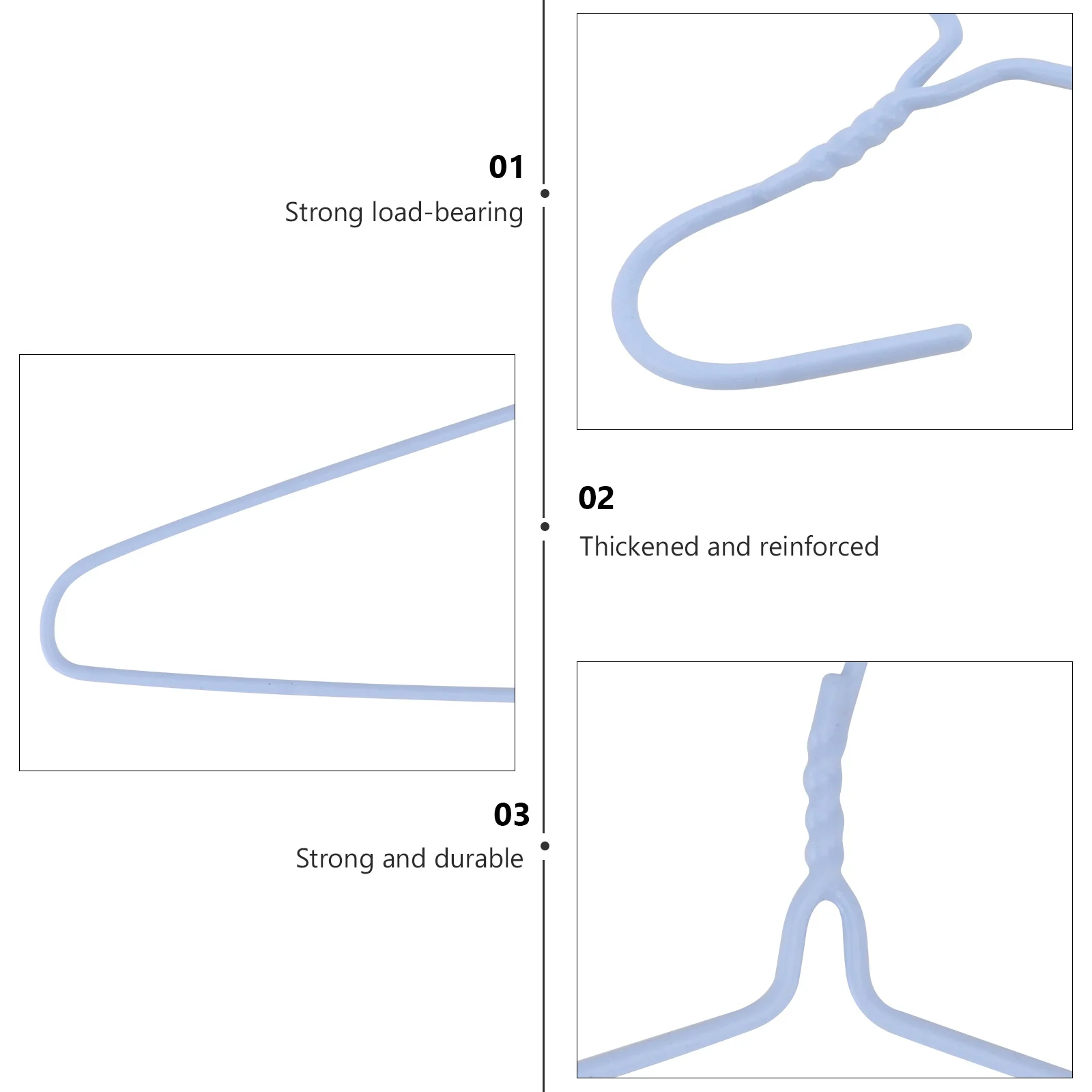 

10Pcs Metal Core Clothes Hanger Drying Rack Plastic Coating Anti Deform Adult Home Storage Hanger Drying Rack