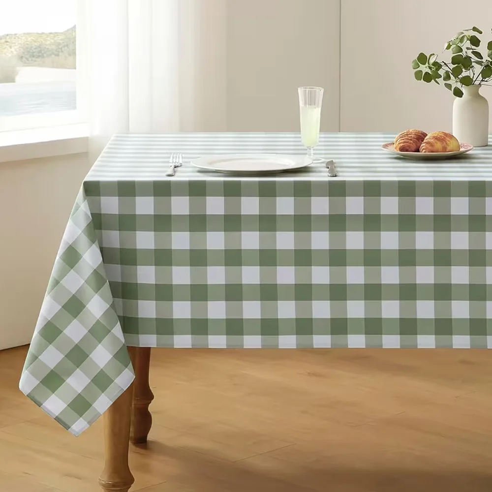 Gingham Checkered Tablecloth Family Gathering Outdoor Picnic Camping Birthday Party Decoration Supplies Vinly Plaid Table Cover