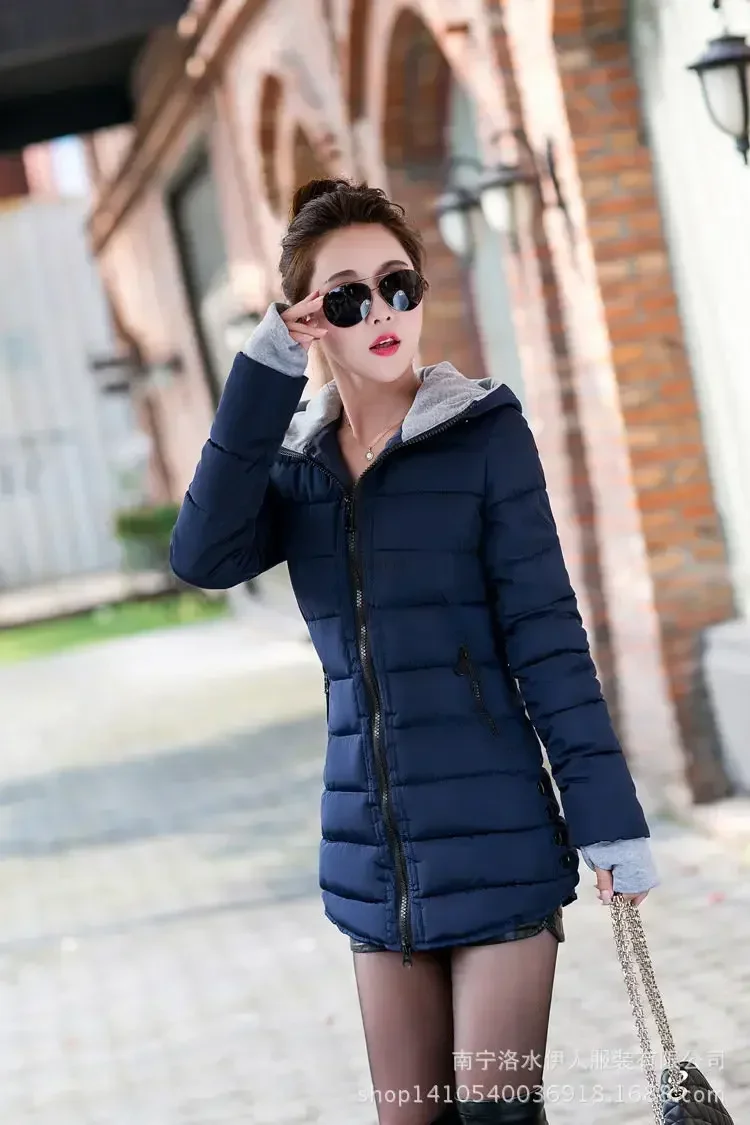 Winter Jacket Women Hooded Long Parka Warm Slim Winter Coat Woman Puffer Jacket Oversized Padded Outwear Coat Women Abrigos