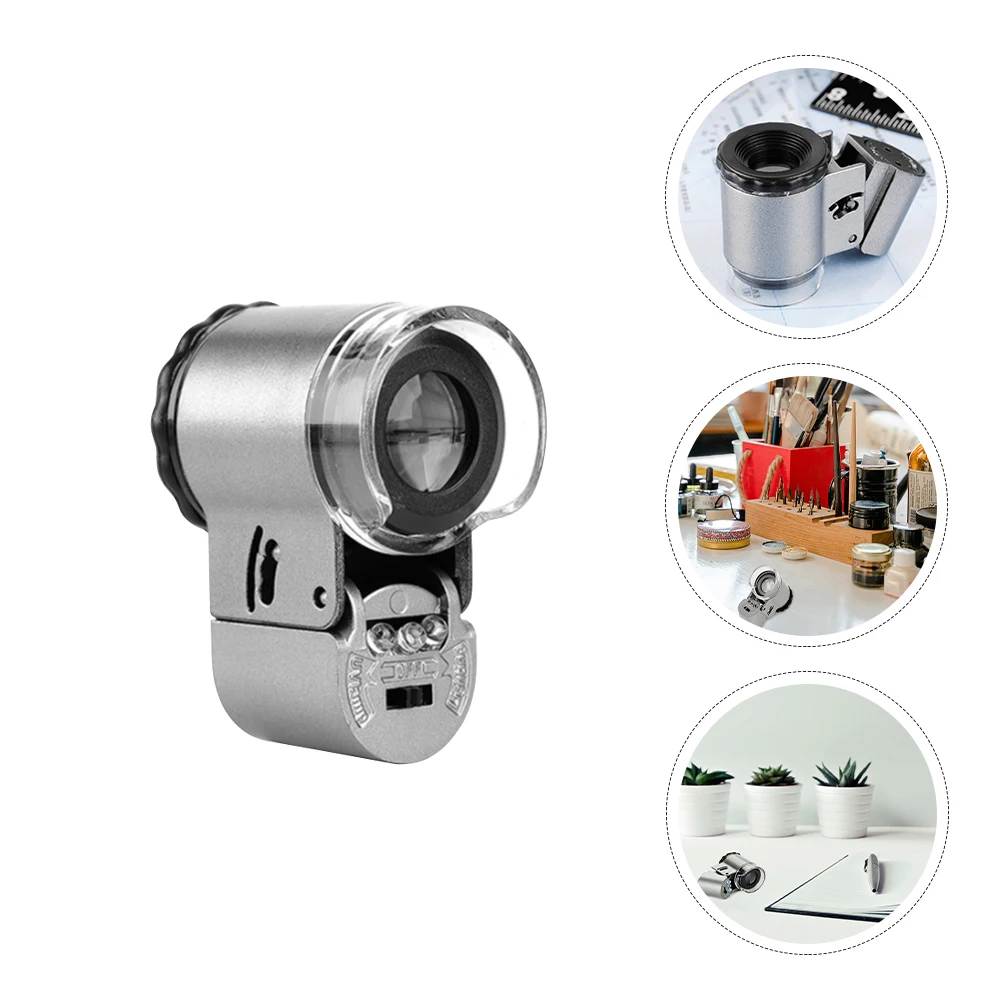 1 قطعة مجهر المجوهرات المحمولة 50X Led أداة مكبرة للعملة النقدية كشف الجيب المكبر أداة خفيفة الوزن