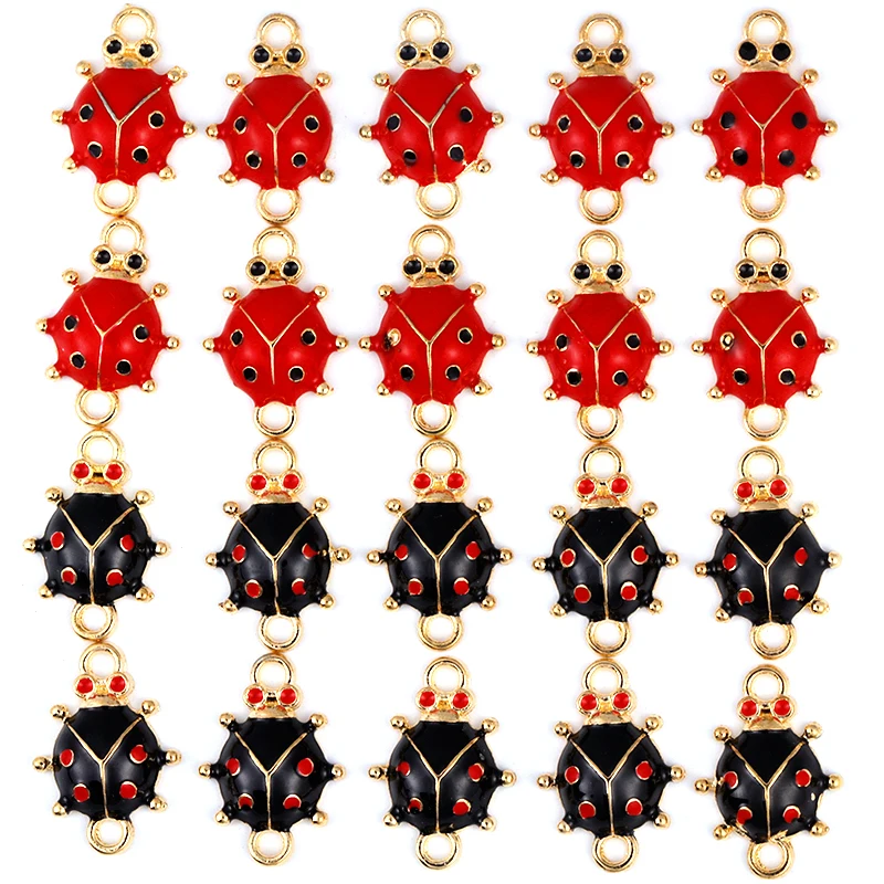 15Pcs 23*13MM Cartoon Animal Seven Star Ladybug Cute Alloy Pendant DIY Necklace Bracelet Key Chain Jewelry Making Accessories