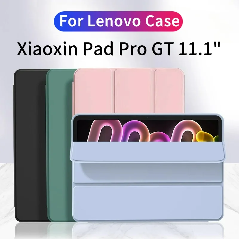 

Для Lenovo Xiaoxin Pad Pro GT 11,1 дюйма 2025 защитный чехол TB710FU 11,1 дюйма магнитная складная подставка из искусственной кожи мягкая задняя крышка из ТПУ