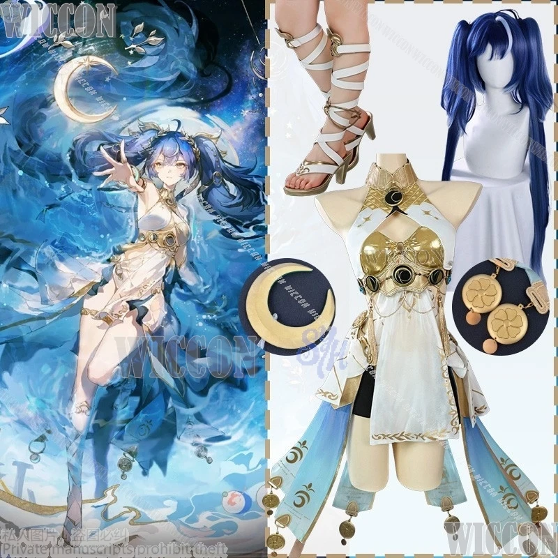 

Iuno Game Wuthering Waves, одежда для косплея, 코스프레, сексуальное танцевальное платье в египетском стиле, бикини, костюм Лолиты, парик, карнавальный наряд на Хэллоуин