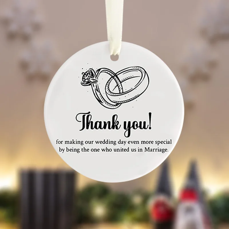 

1 ceramic ornament for weddings - thank you for the wedding slogan - suitable for all kinds of pendants, wedding souvenirs