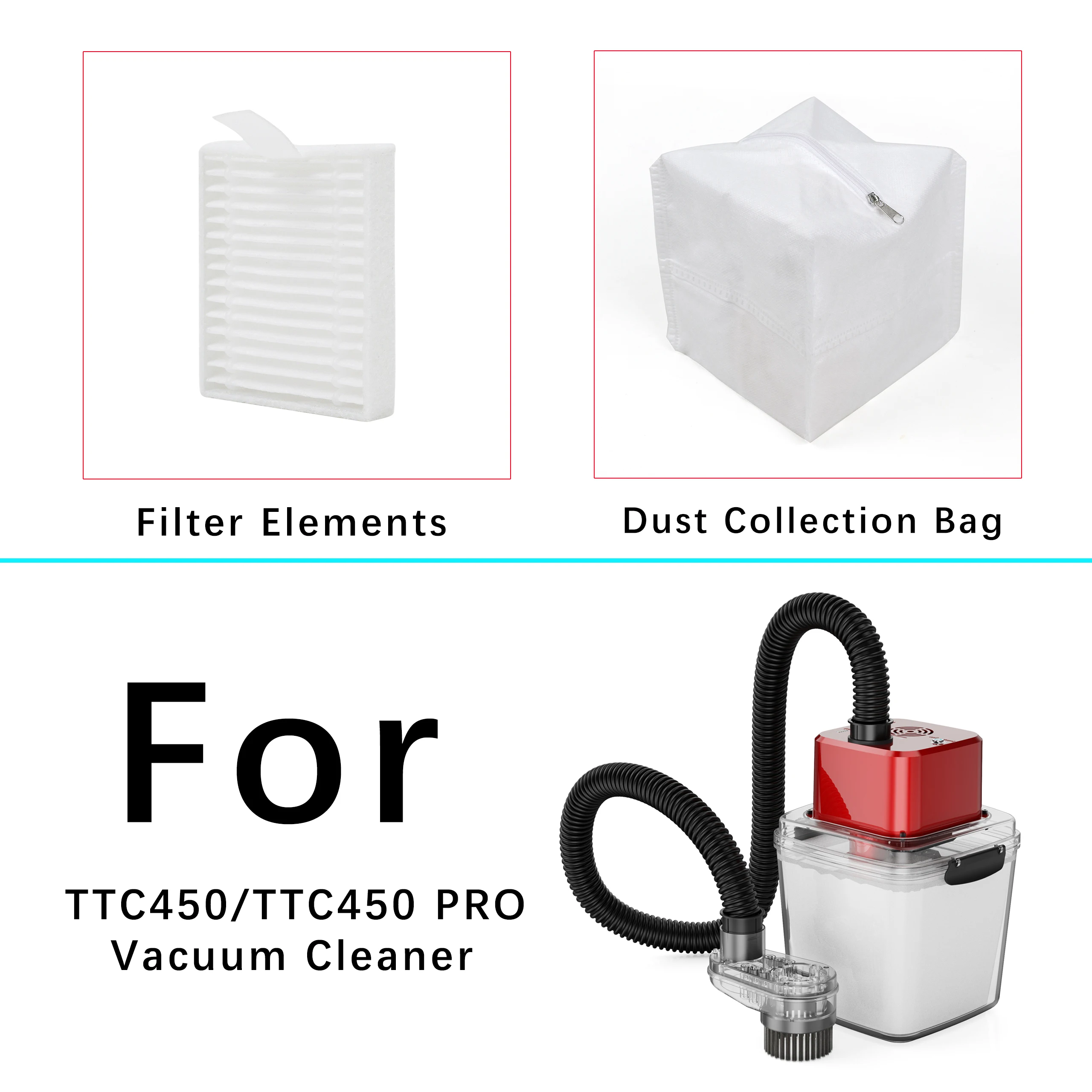 2PCS Filter Elements/Dust Collection Bags For Twotrees TTC450/TTC450 PRO CNC Milling Engraving Machine Brush Vacuum Cleaner