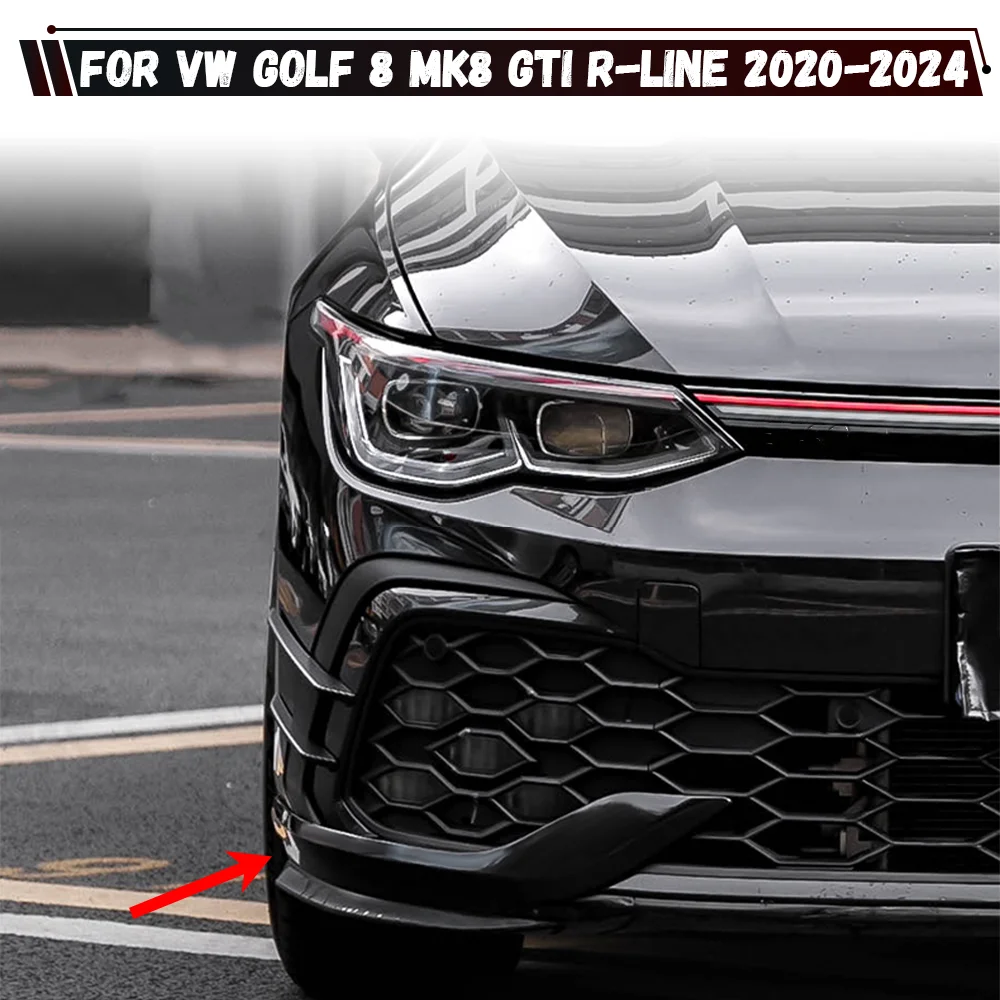 

Для Volkswagen VW Golf 8 MK8 GTI R-LINE 2020 2021 2022 2023 2024, передний бампер, боковой сплиттер, спойлер, накладка, противотуманная фара Canard