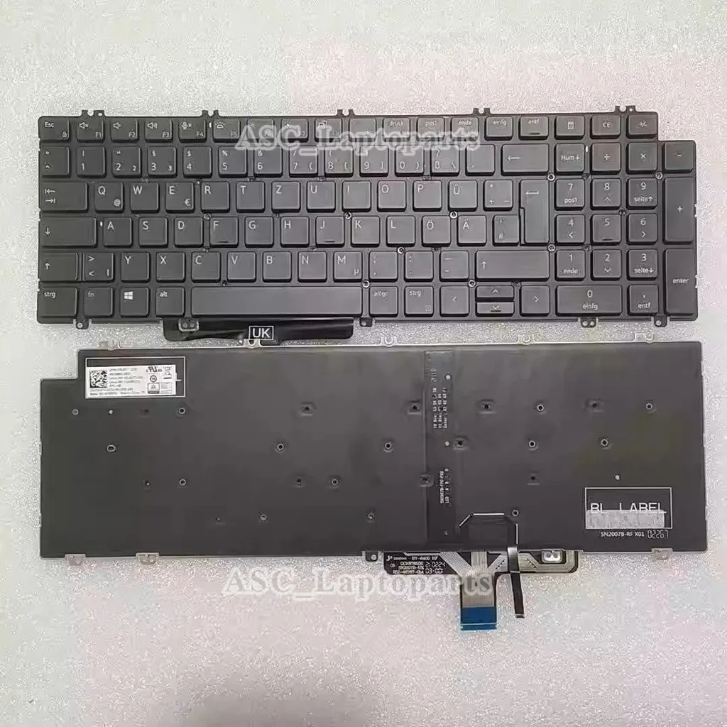 New German LA Spanish Russian UK US YU Keyboard for DELL Latitude 5520 5521 Year 2021 (Not Fit E5520, G15 5520) BACKLIT, Black