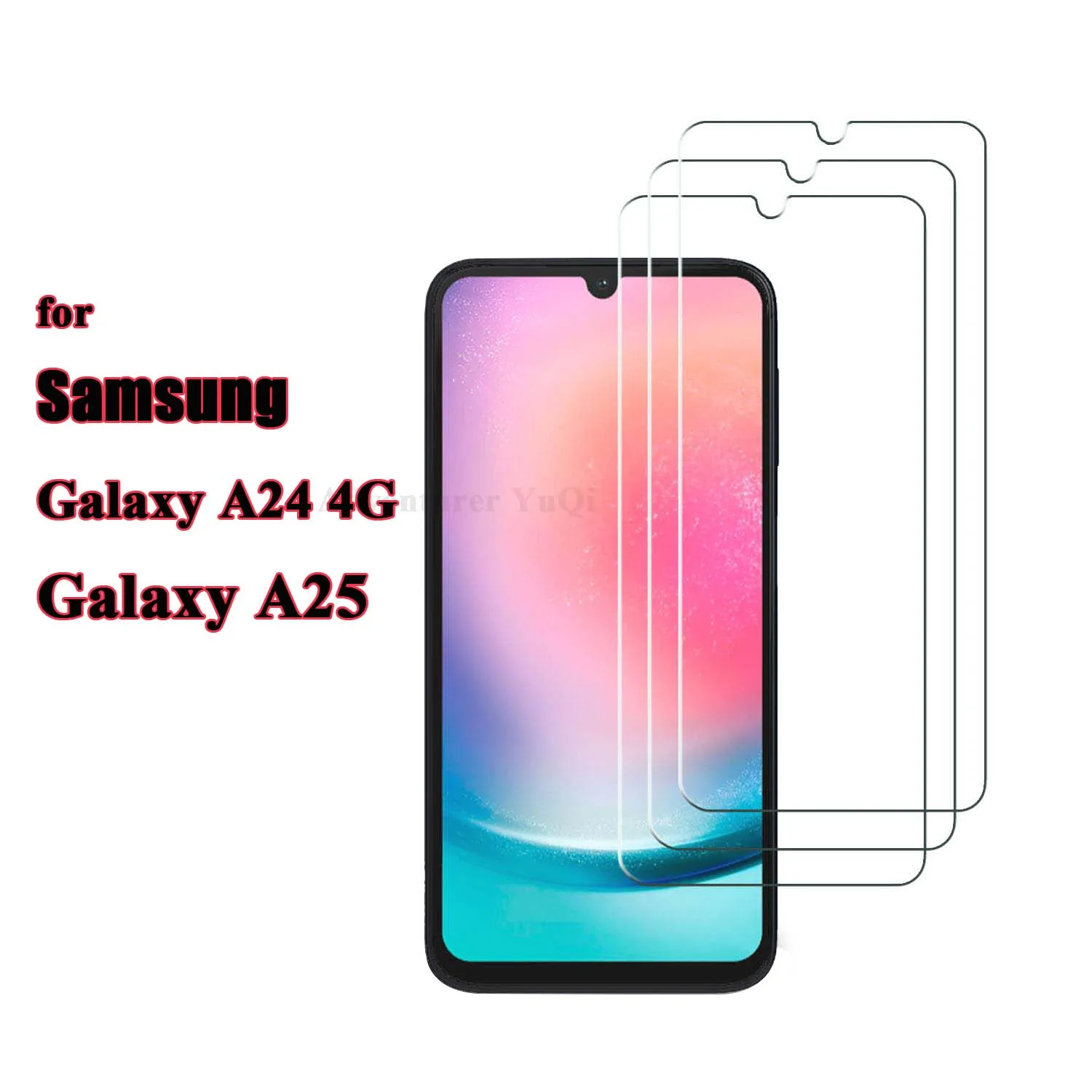 

Screen Protector For Samsung Galaxy A24 A25, Tempered Glass 4G HD 9H Transparent Ultra Clear Anti Scratch Case Friendly