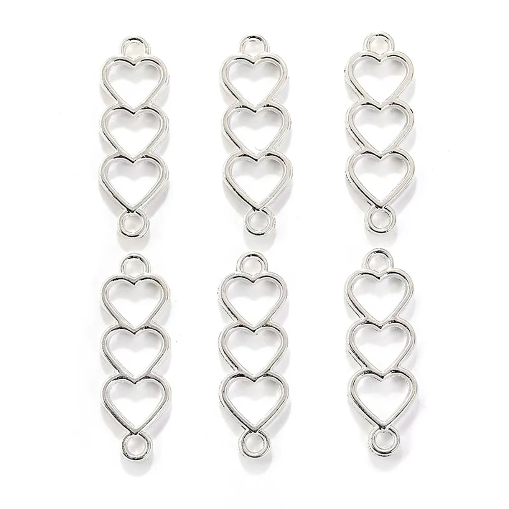 200pcs/lot DIY Jewelry Accessories Alloy Hollow Out Love  Earring Connector Bracelet  Pendant