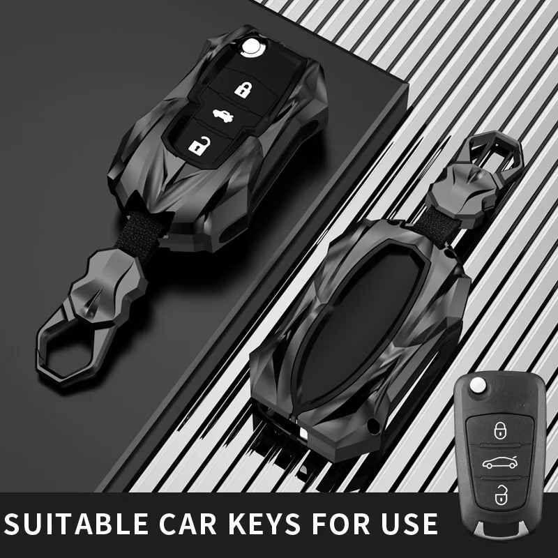 Fit fo hyundai car smart key case cover chain shell ring I20 I30 Elantra Azera Veracruz Veloster Kia Rio K7 K5 K1 K3 K2 Sportage