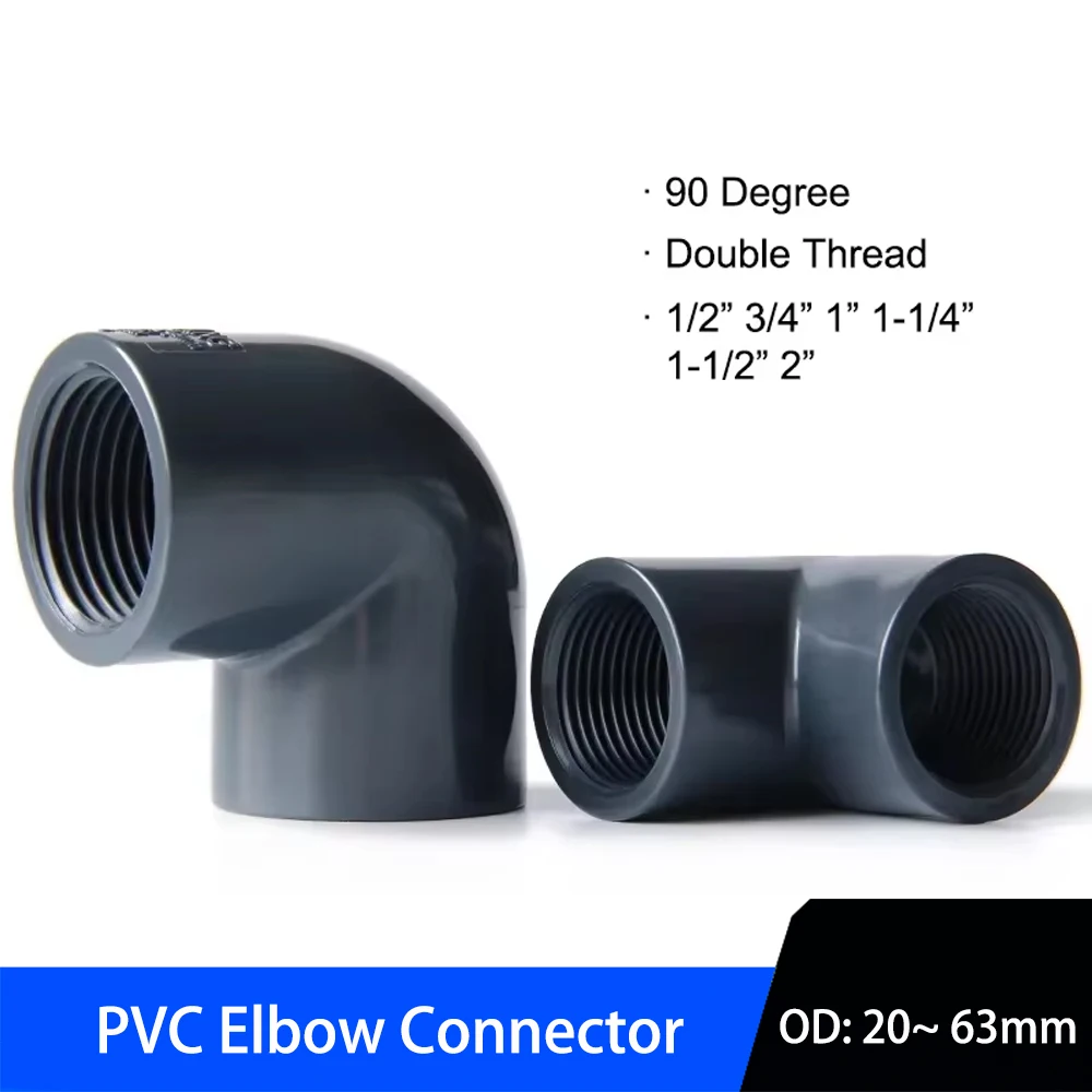 

Black PVC Pipe Connector 20~110mm Elbow Tee Joint Aquarium Tank Water Supply Drainage End Cap Connectors DIY Irrigation Fittings