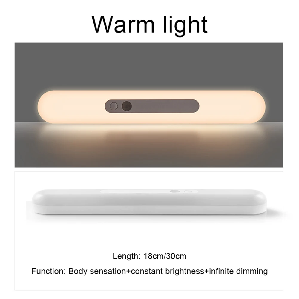 LED Cabinet Light USB-C Rechargeable Motion Sensor Night Light Energy Saving High Brightness Under Counter Light