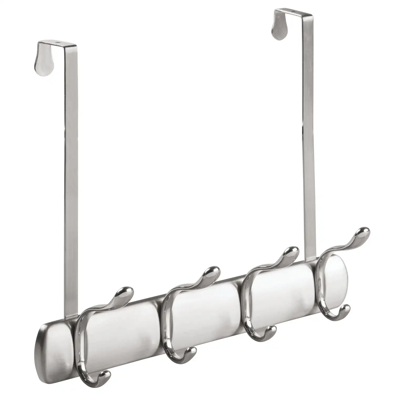 

iDesign Over Door Rack, 4 Hook, Brushed/Chrome