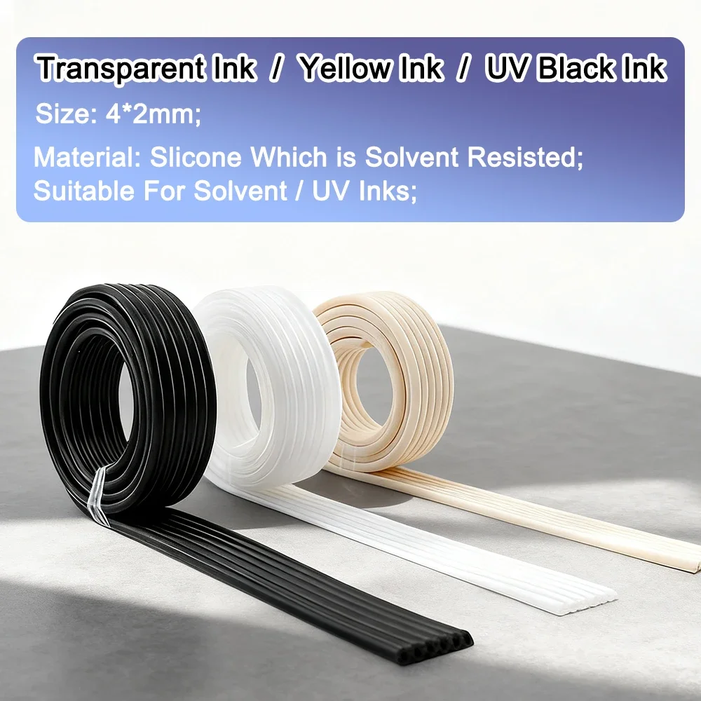 6 Rows 4*2mm Soft Ink Tube Silicone Solvent Flexible Hose For Epson L1800 L1300 ET8550 L18050 L805 XP15000 CISS DTF Damper Tube