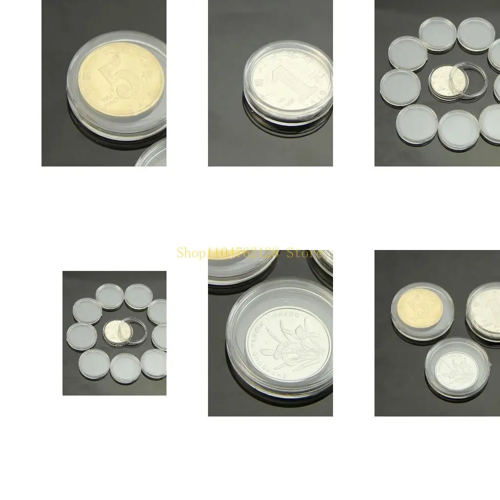 10pcs 25mm Applied Clear Round Cases Coin Storage Capsules Holder Round Plastic best sale