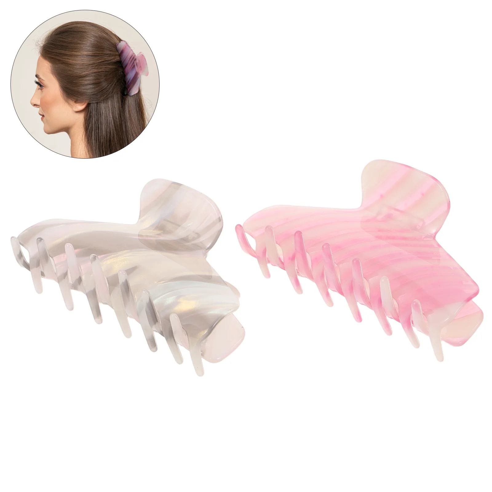 

2 шт. переливающийся зажим в виде рыбьей кости, большой зажим для густых волос, держатели для хвоста, женские вечерние, праздничные, матовые, красочные, нескользящие