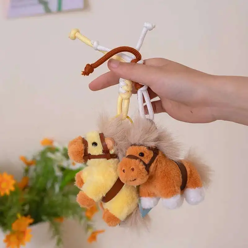 ใหม่ Happy Little Horse ตุ๊กตาของเล่นตุ๊กตามินิการ์ตูนที่มีสีสันอานม้าจี้ Cuddly พวงกุญแจกระเป๋าตกแต่งเด็กตลกของขวัญ