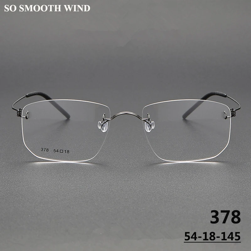 

New Linde Denmark Brand 378 Frameless Glasses Frame Screwless Designer Handmade Eyeglasses Square Irregular Spectacles Eyewear