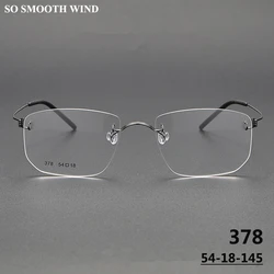 New Denmark Brand 378 Frameless Glasses Frame Screwless Designer Handmade Eyeglasses Square Irregular Spectacle Rimless Eyewear