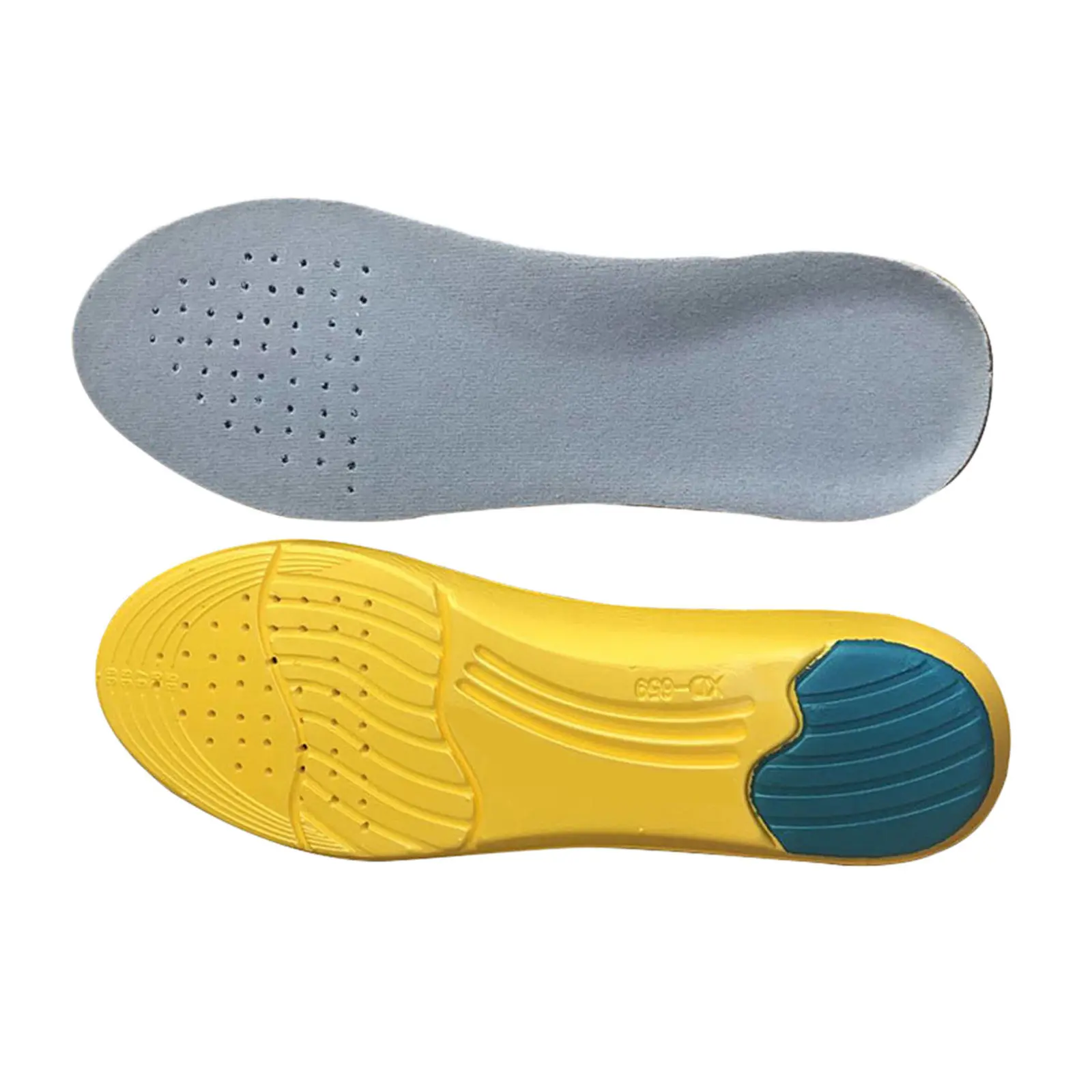 1Pair Absorption Insoles Premium Eva Breathable Shock Absorbing Arch Support Foot Cushioning Massage Relief Insole Size 35-40