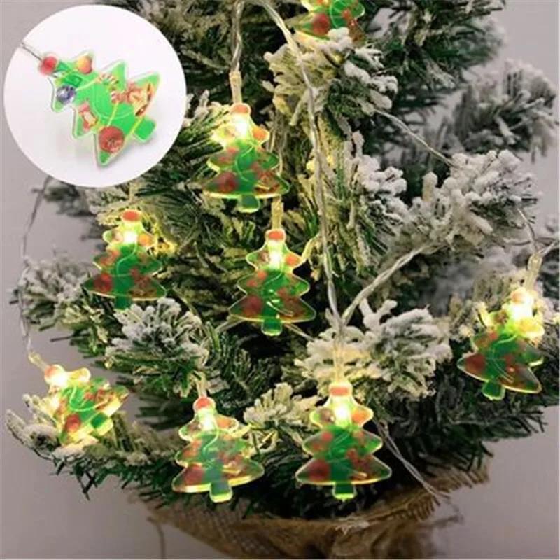 USB 10L Christmas Light String Santa Claus Snowman Elk Fairy Light String Christmas Tree Lights String New Year Party Home Decor