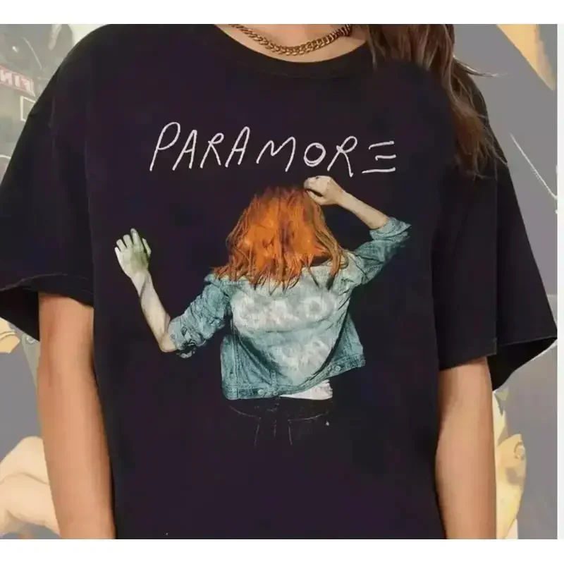 Camiseta Paramore Doodle Art Tour de algodón unisex vintage con letra del álbum de Paramore