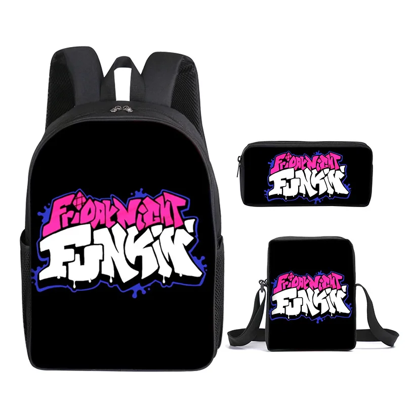 Popular Friday Night Funkin 3pcs/Set Backpack 3D Print School Student Bookbag Travel Laptop Daypack Shoulder Bag Pencil Case