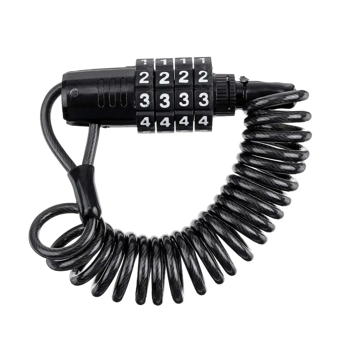 Digit Combination Lock Portable Spring Anti-theft Bicycle 4 Resettable Motorcycle Spiral Steel Cable Lock Wire Security Lock