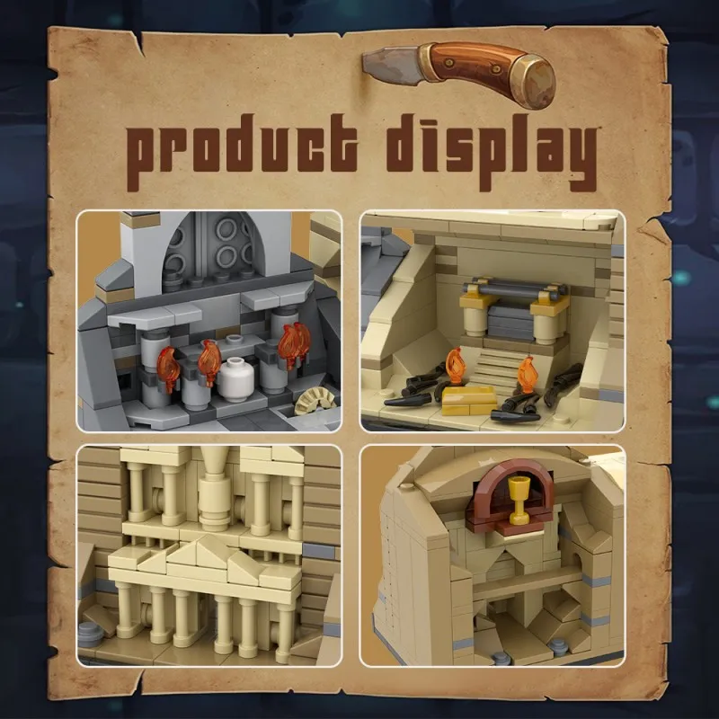 630 Uds. MOC City Street View Indiana Jones trilogía arquitectura modelo de bloques de construcción juguetes educativos creativos regalo para niños