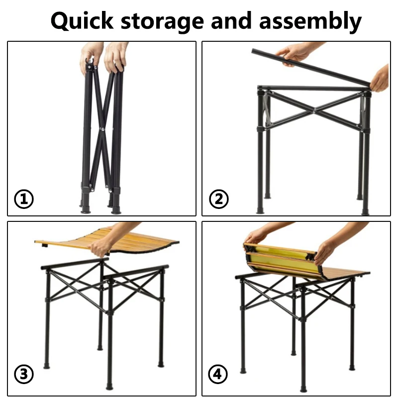 야외 접이식 테이블 탄소강 에그 롤 테이블, 캠핑 피크닉 여행용 경량 접이식 테이블