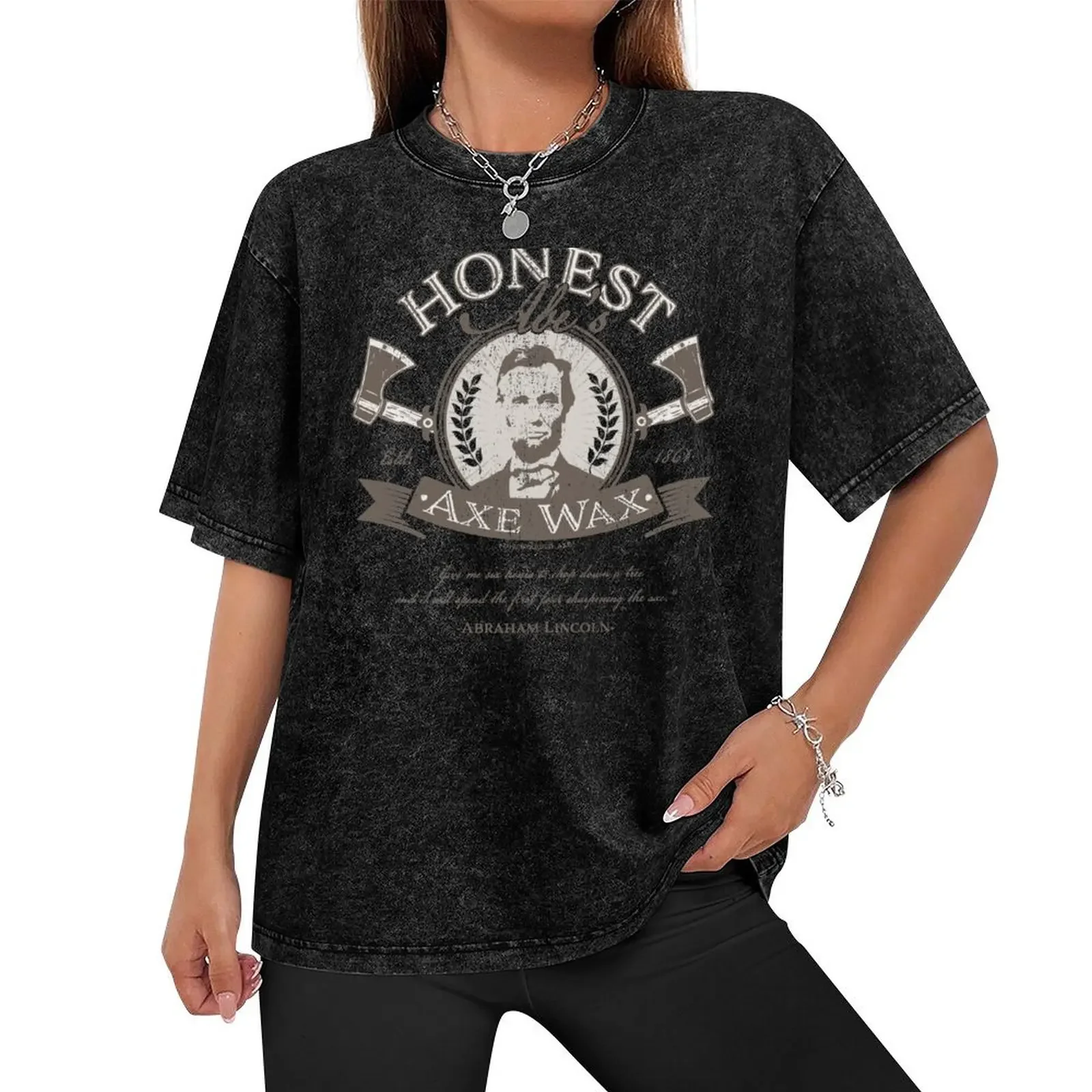 Honest Abe's Axe Wax T-Shirt sublime vintage graphic tee designer t shirt men