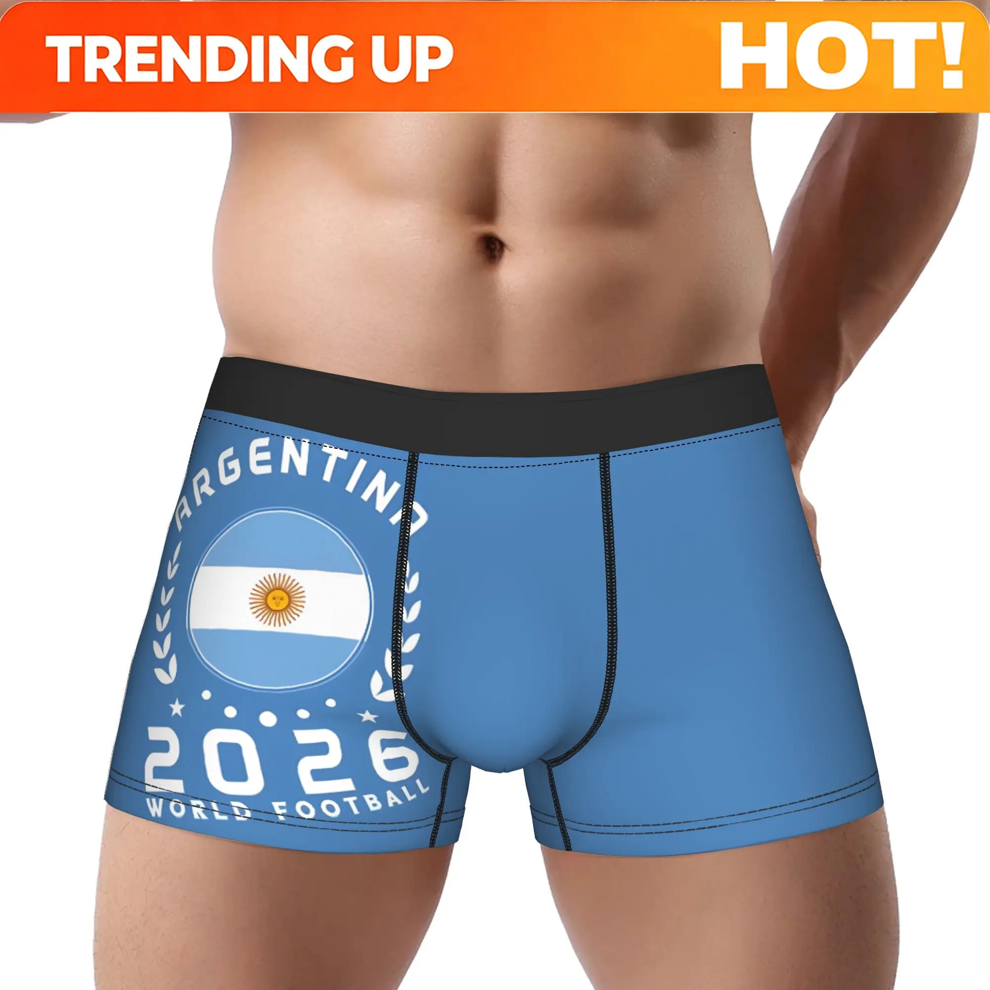 sexy for guys  World Soccer 2026 Argentina Football Fan Underpants Homme Panties Man Underwear Comfortable Shorts Boxer