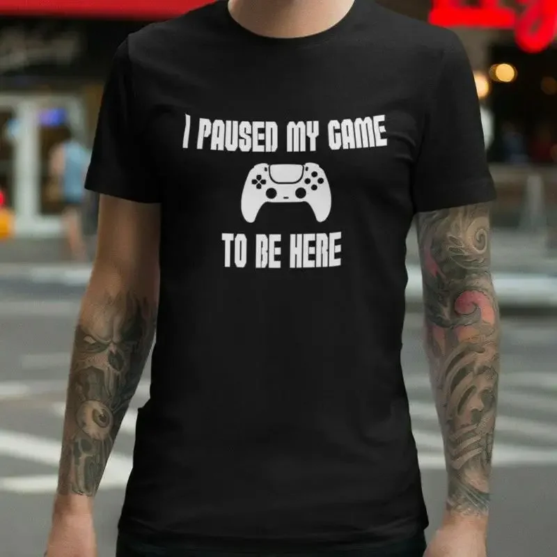 PS5 I Paused My Game To Be Here T Shirt Video Player Funny Holiday